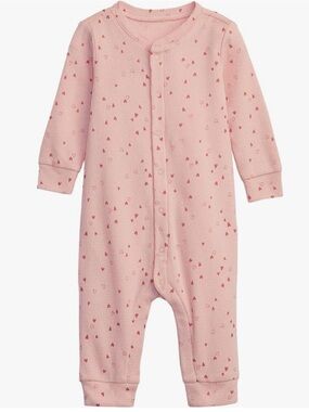 Baby Gap Romper Onesie, Pink Hearts, 100% Cotton, Soft Thermal, Girl Gift 0 - 3